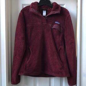 Patagonia Synchilla Snap T Fleece Pullover Jacket Wine Color L